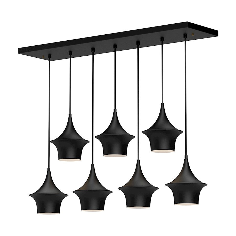 Alora Mood Emiko 7 Light 36" Linear Pendant, Matte Black - LP523036MB