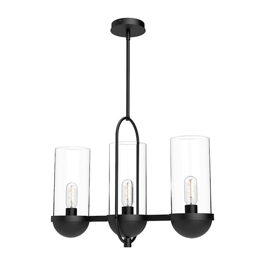 Alora Mood Cyrus 3 Light 24" Linear Pendant, Clear/Black/Clear - LP539024MBCL