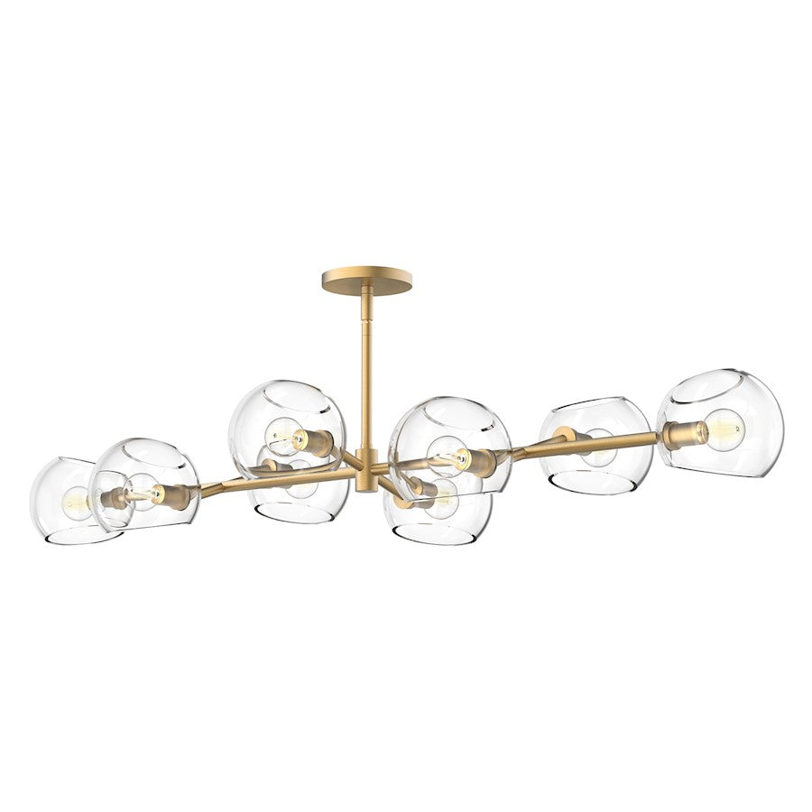 Alora Mood Willow 8Lt 48" Linear Pendant, Gold/Clear - LP548848BGCL