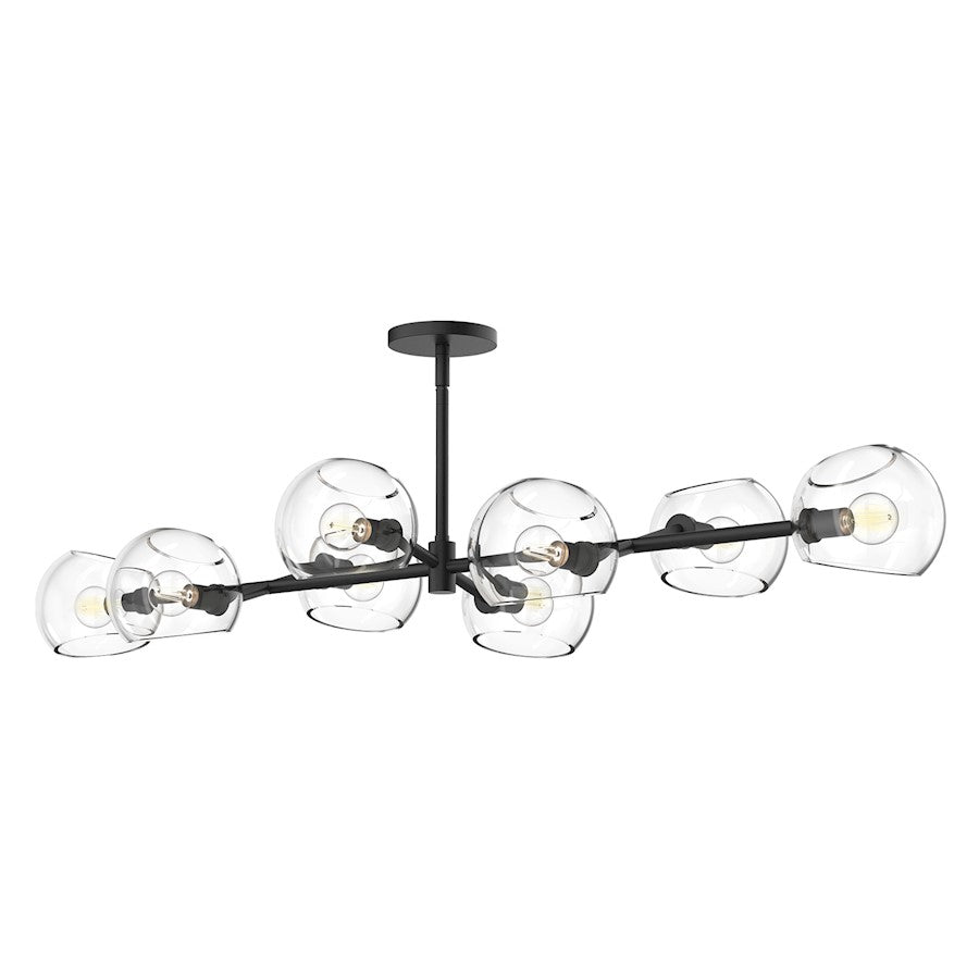 Alora Mood Willow 8Lt 48" Linear Pendant, Clear/Black - LP548848MBCL