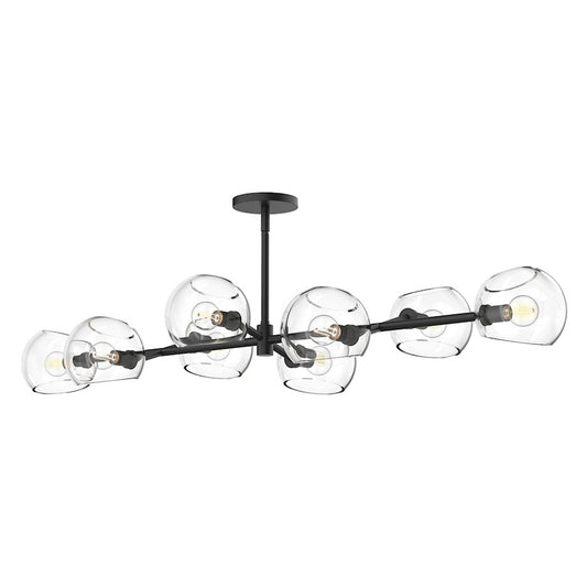 Alora Mood Willow 8Lt 48" Linear Pendant, Clear/Black - LP548848MBCL