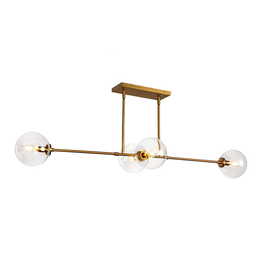 Alora Mood Cassia 4 Light 48" Linear Pendant, Brass/Clear/Clear - LP549448AGCL