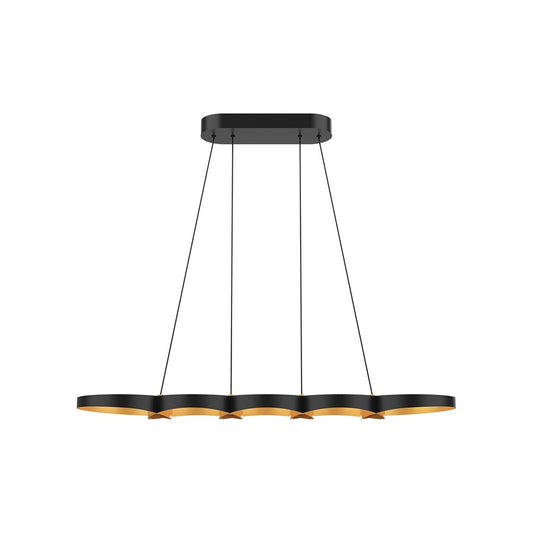 Kuzco Maestro 38" LED Linear Pendant, Black/Gold - LP90838-BK-GD-UNV