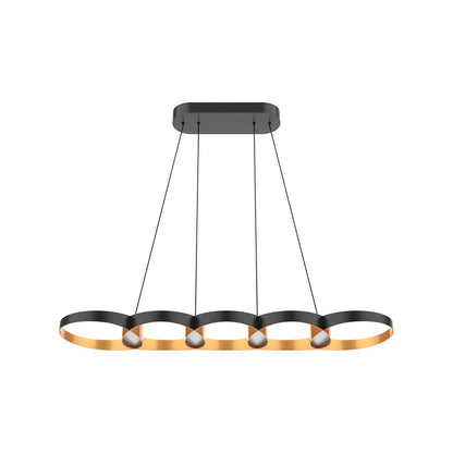 Kuzco Maestro 38" LED Linear Pendant, Black/Gold