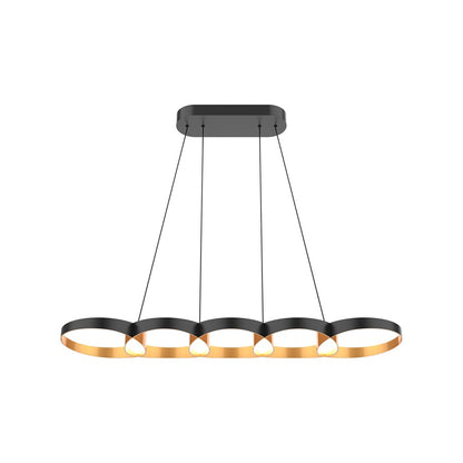 Kuzco Maestro 38" LED Linear Pendant, Black/Gold