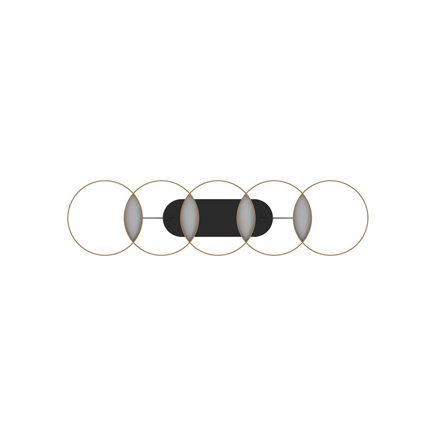 Kuzco Maestro 38" LED Linear Pendant, Black/Gold