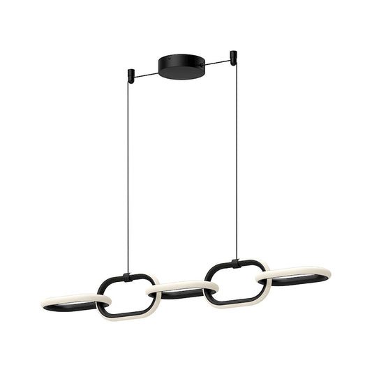 Kuzco Airen 36" LED Linear Pendant, Black/White Silicone - LP92636-BK