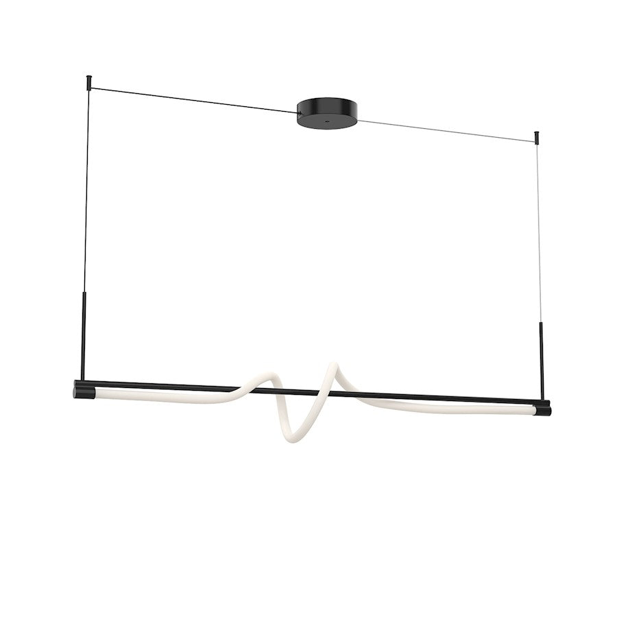 Kuzco Cursive 54" LED Linear Pendant, Black/Frost Acrylic Diffuser - LP95354-BK