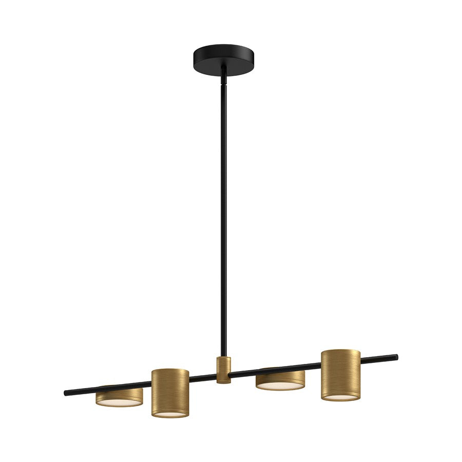 Kuzco Jayden 40" LED Linear Pendant, Black/Brushed Gold