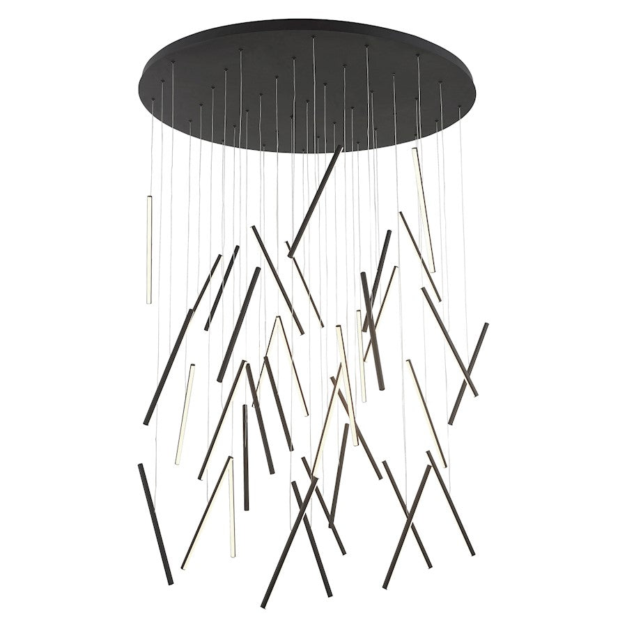 Kuzco Chute 50" LED Multi Pendant, Black/White Acrylic Diffuser - MP14850-BK