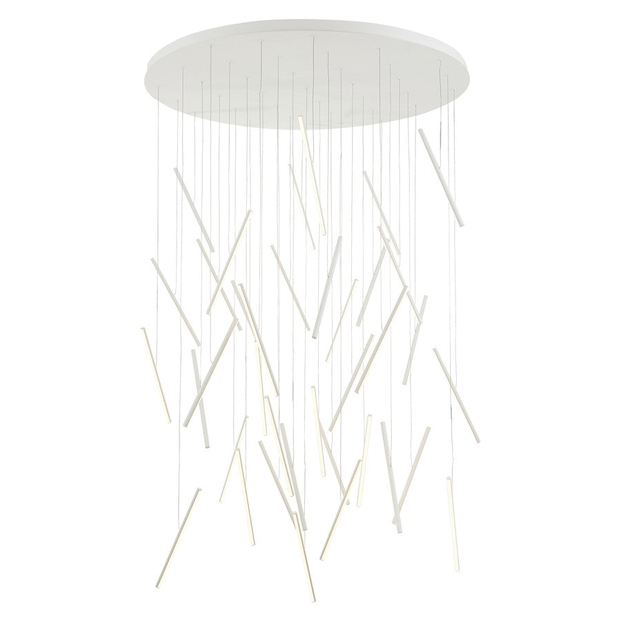 Kuzco Chute 50" LED Multi Pendant, White/White Acrylic Diffuser - MP14850-WH