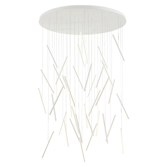 Kuzco Chute 50" LED Multi Pendant, White/White Acrylic Diffuser - MP14850-WH