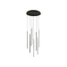 Kuzco Chute 8 Head LED Multi Pendant, Black/White Acrylic Diffuser - MP14919-BK