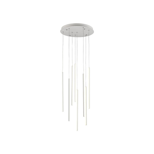 Kuzco Chute 8 Head LED Multi Pendant, White/White Acrylic Diffuser - MP14919-WH