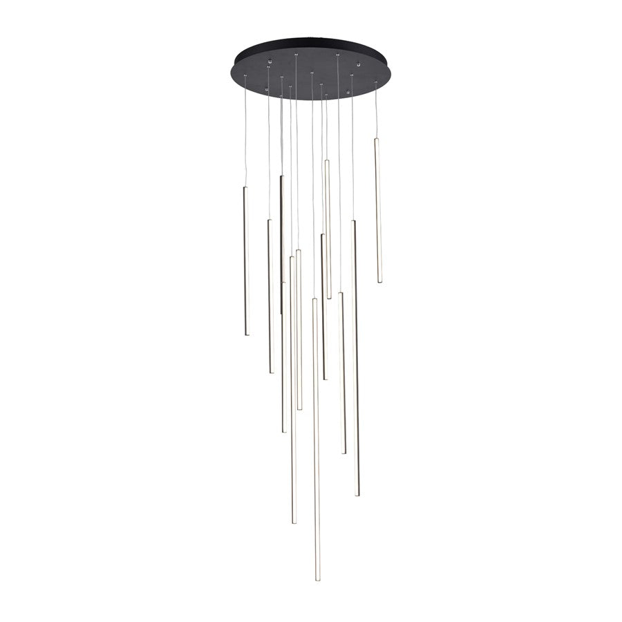 Kuzco Chute 12 Head LED Multi Pendant, Black - MP14924-BK-UNV-010