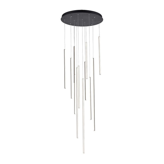 Kuzco Chute 12 Head LED Multi Pendant, Black - MP14924-BK-UNV-010
