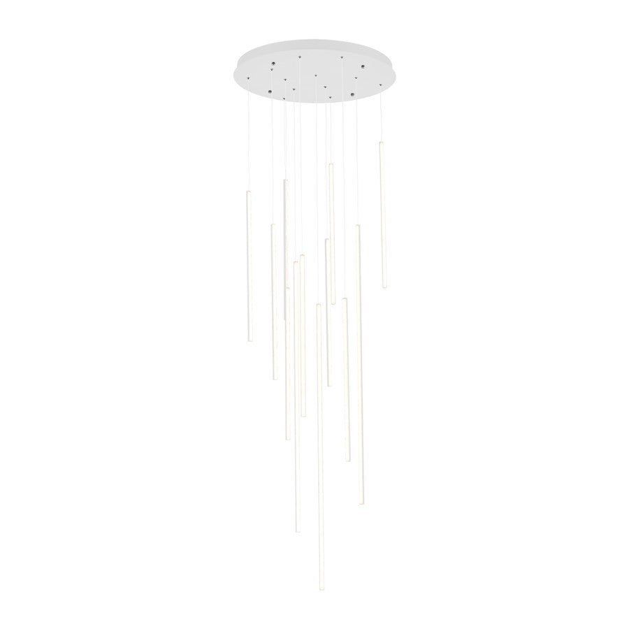 Kuzco Chute 12 Head LED Multi Pendant, White/White Acrylic Diffuser - MP14924-WH