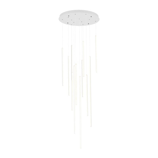 Kuzco Chute 12 Head LED Multi Pendant, White/White Acrylic Diffuser - MP14924-WH