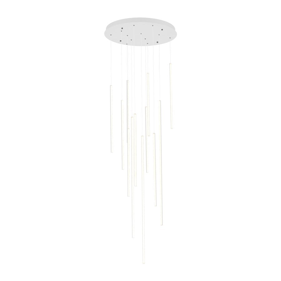 Kuzco Chute 12 Head LED Multi Pendant, White - MP14924-WH-UNV-010