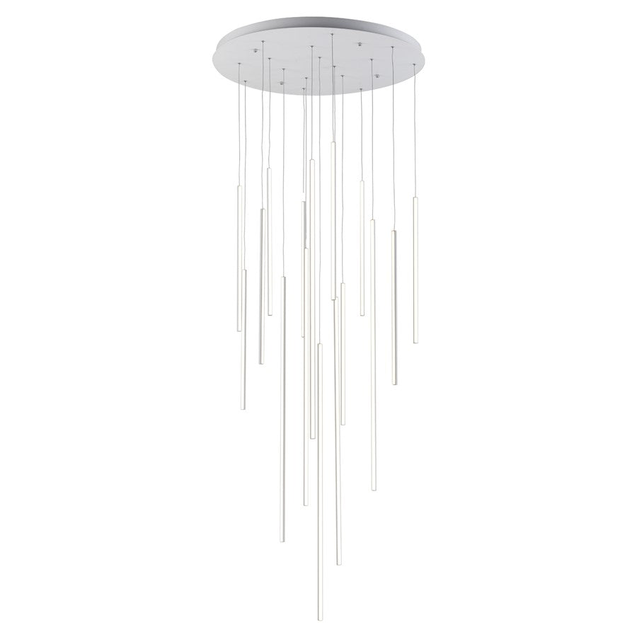 Kuzco Chute 16 Head LED Multi Pendant, White/White Acrylic Diffuser - MP14932-WH