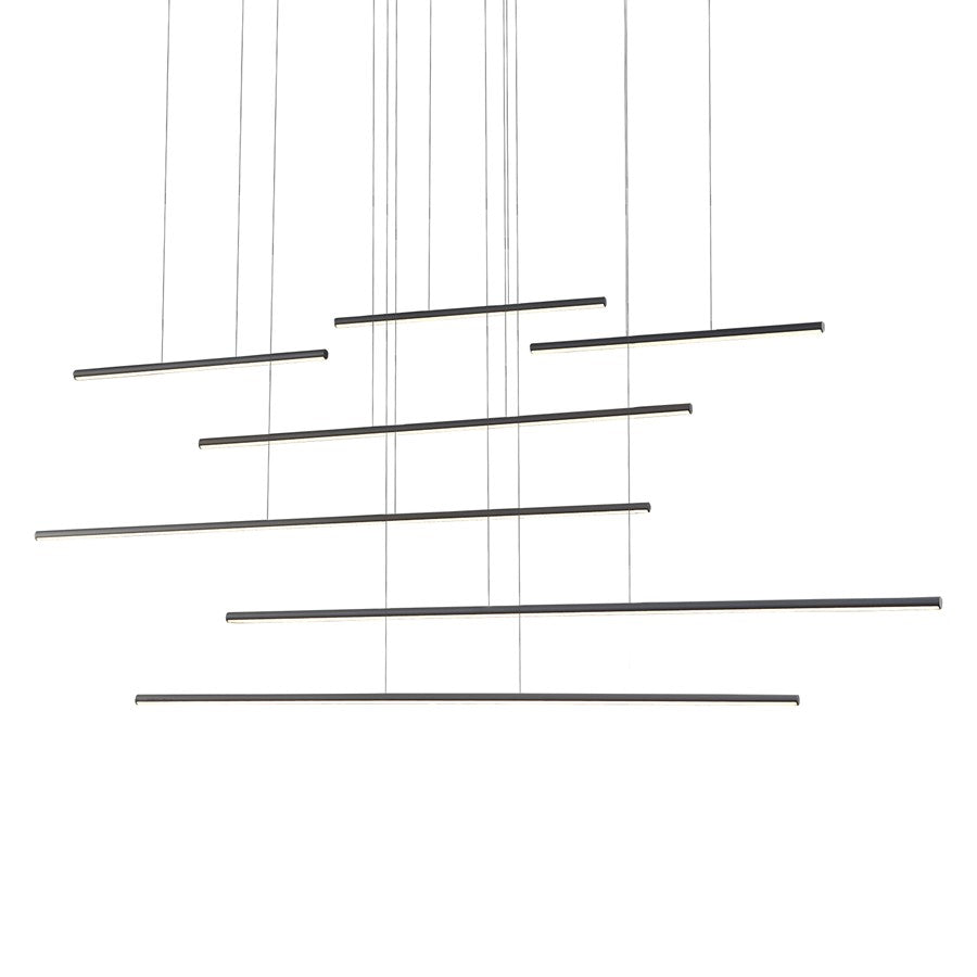 Kuzco Chute Motion 70" LED Multi Pendant, Black - MP14970-BK-UNV-010