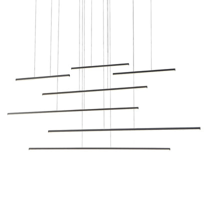 Kuzco Chute Motion 70" LED Multi Pendant, Black - MP14970-BK-UNV-010