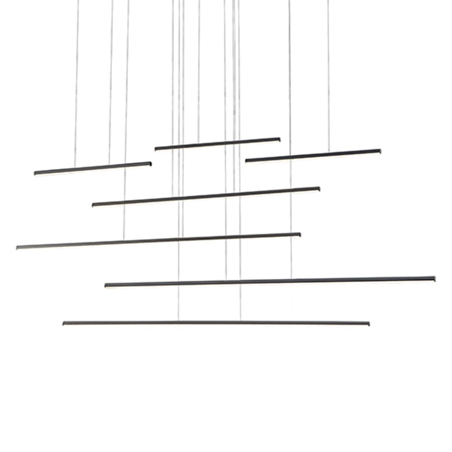 Kuzco Chute Motion 70" LED Multi Pendant, Black