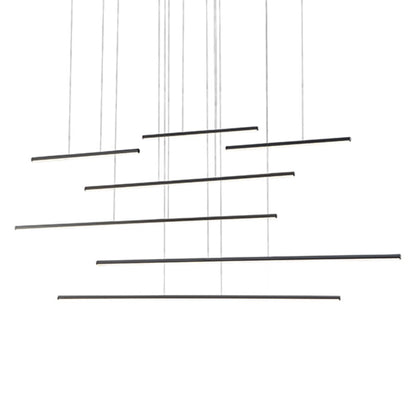 Kuzco Chute Motion 70" LED Multi Pendant, Black