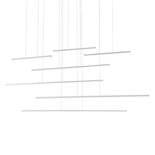 Kuzco Chute Motion 70" LED Multi Pendant, White/White Acrylic - MP14970-WH