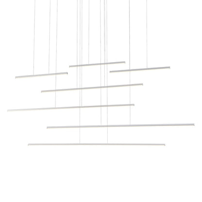 Kuzco Chute Motion 70" LED Multi Pendant, White - MP14970-WH-UNV-010