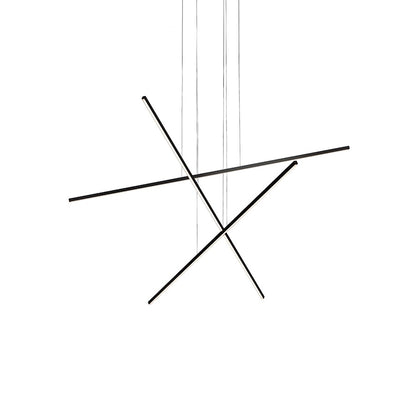 Kuzco Vega Minor 41in 3-Light Multi Pendant | Industrial Black Steel and White Acrylic Diffuser | Kitchen Island & Dining Room | Model MP18203-BK-UNV