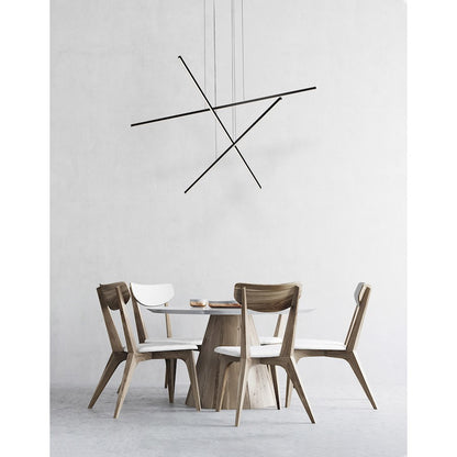 Kuzco Vega Minor 41in 3-Light Multi Pendant | Industrial Black Steel and White Acrylic Diffuser | Kitchen Island & Dining Room | Model MP18203-BK-UNV