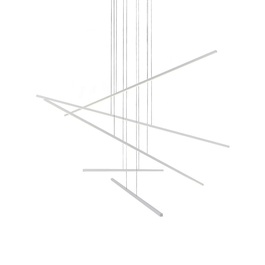 Kuzco Vega Minor 5 Head Multi Pendant, Brushed Nickel