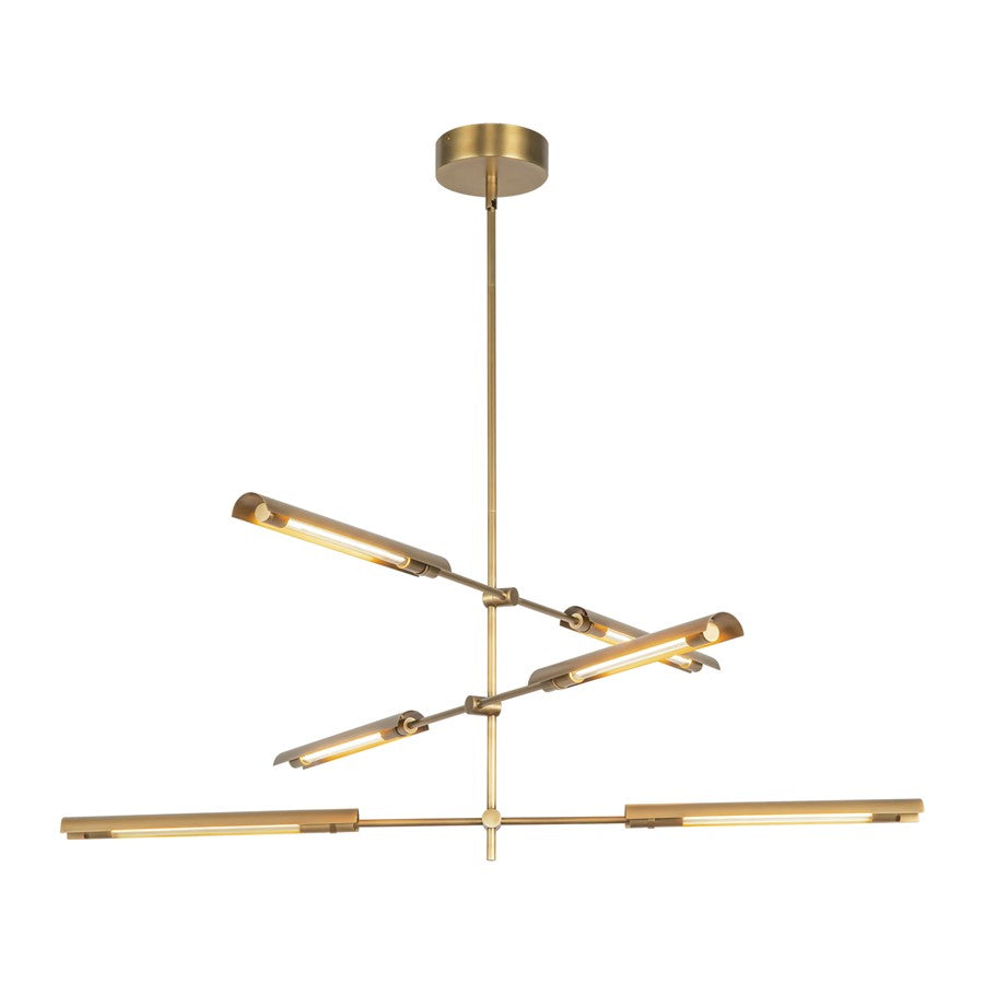 Kuzco Astrid 6 Head LED Multi Pendant, Metal/Brass/Steel - MP316406VBMS-UNV