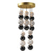 Alora Onyx 5 Head LED Multi Pendant, Brass/Clear Carved Acrylic - MP321805NB