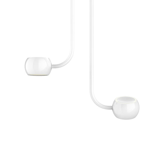Kuzco Flux LED Multi Pendant, Gloss White/Acrylic Diffuser - MP46608-GWH