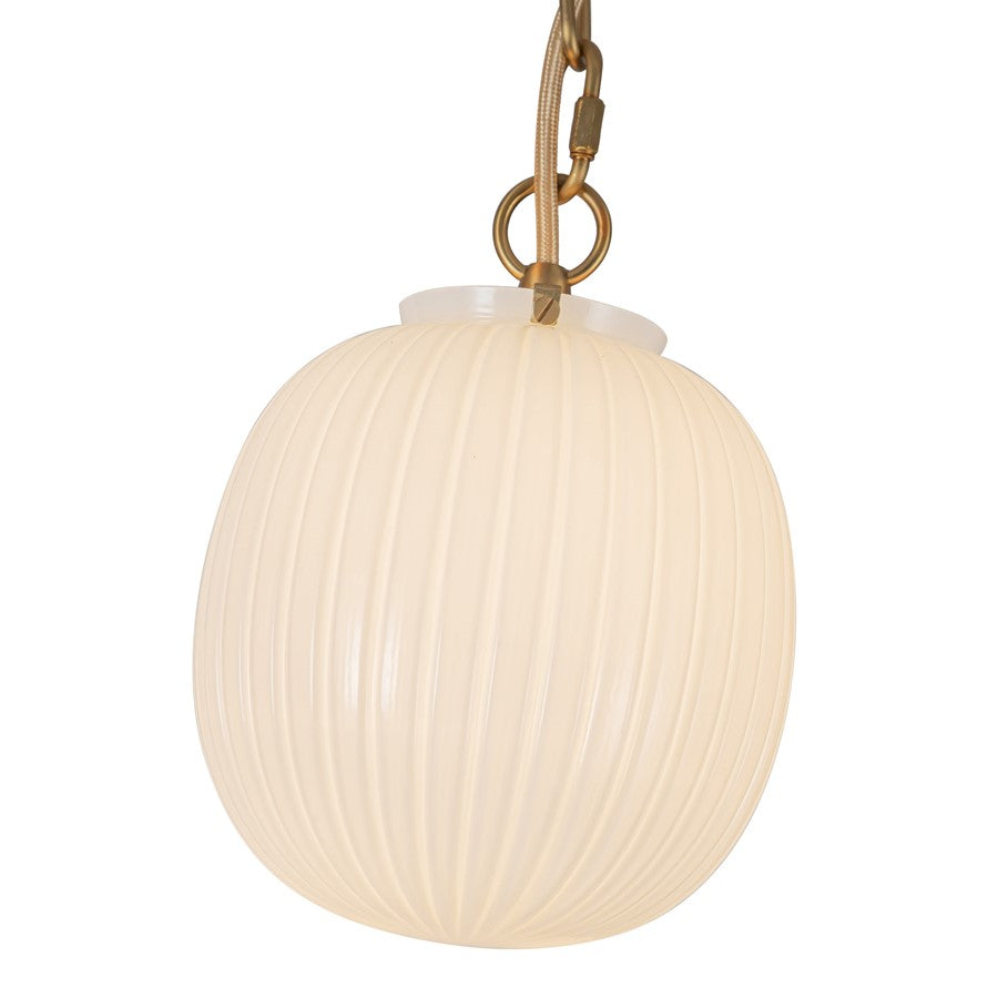 Kuzco Cherise 3Lt 7" Socket Multi Pendant, Gold/Glossy Opal Glass