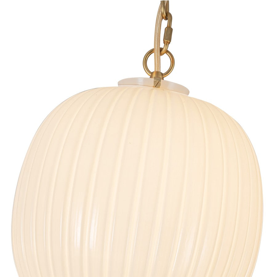 Kuzco Cherise 3Lt 12" Socket Multi Pendant, Gold/Glossy Opal
