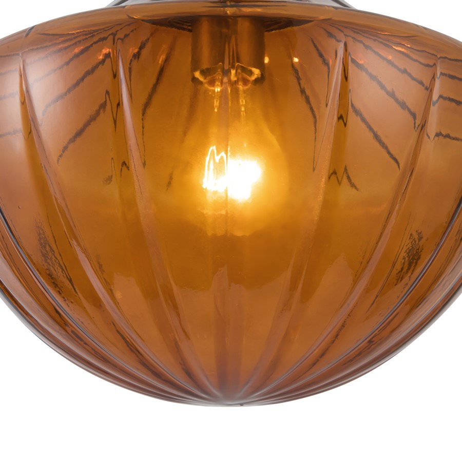 Kuzco Farrah 3-Lt Black Multi-Lt Pendant, Matte Black/Amber