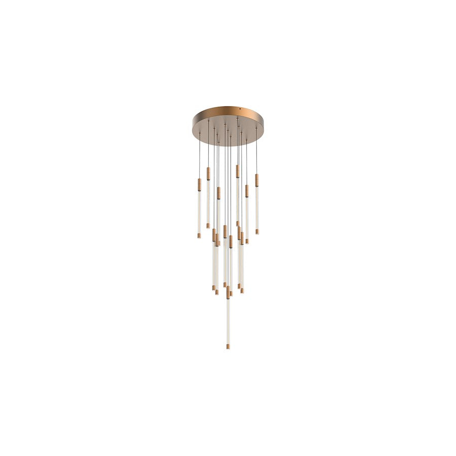 Kuzco Motif 13" LED Multi Pendant, Brushed Gold/Clear - MP75113-BG