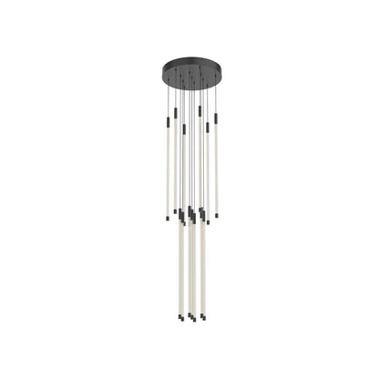 Kuzco Motif 27" LED Multi Pendant, Black/Clear Glass