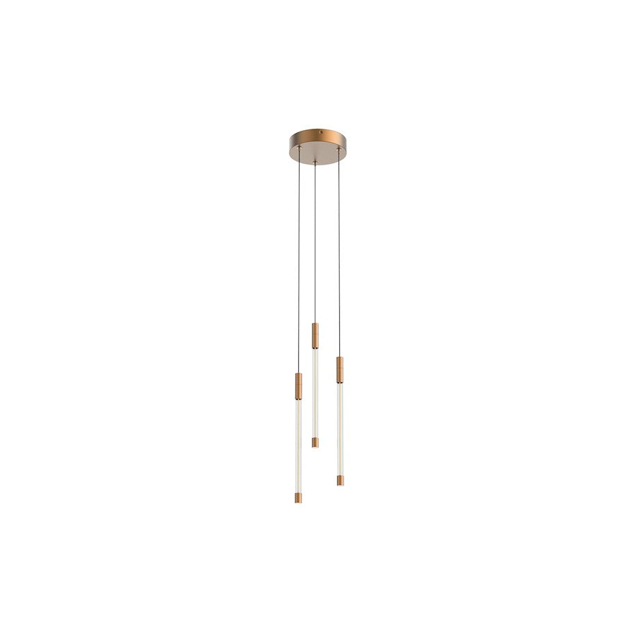 Kuzco Motif 5.5" LED Multi Pendant, Brushed Gold/Clear - MP75213-BG