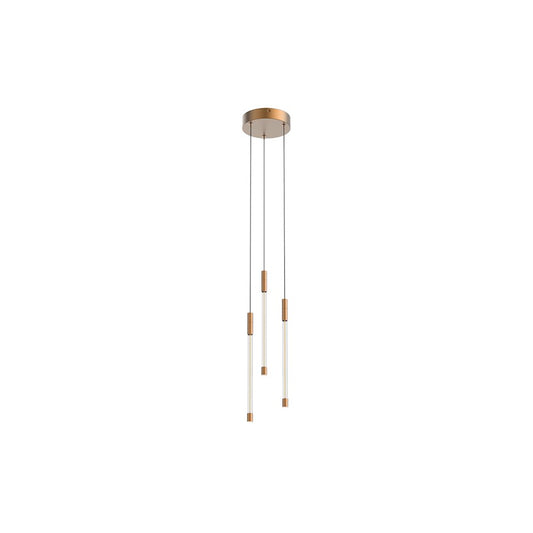 Kuzco Motif 5.5" LED Multi Pendant, Brushed Gold/Clear - MP75213-BG