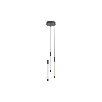 Kuzco Motif 13" LED Multi Pendant, Black/Clear Glass