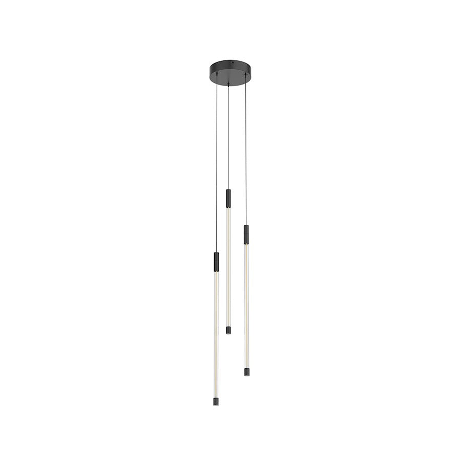 Kuzco Motif 21" LED Multi Pendant, Black/Clear - MP75221-BK