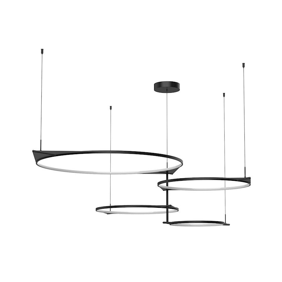 Kuzco Serif 36" LED Multi Pendant, Black/Frosted Silicone Diffuser - MP84483-BK