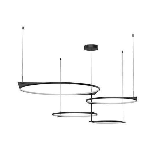 Kuzco Serif 36" LED Multi Pendant, Black/Frosted Silicone Diffuser - MP84483-BK