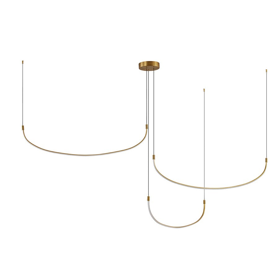 Kuzco Talis 70in LED Multi Pendant | Brushed Gold Aluminum and Steel | Kitchen Island & Dining Room | 4160lm 3000K 90CRI | Model MP89370-BG-UNV