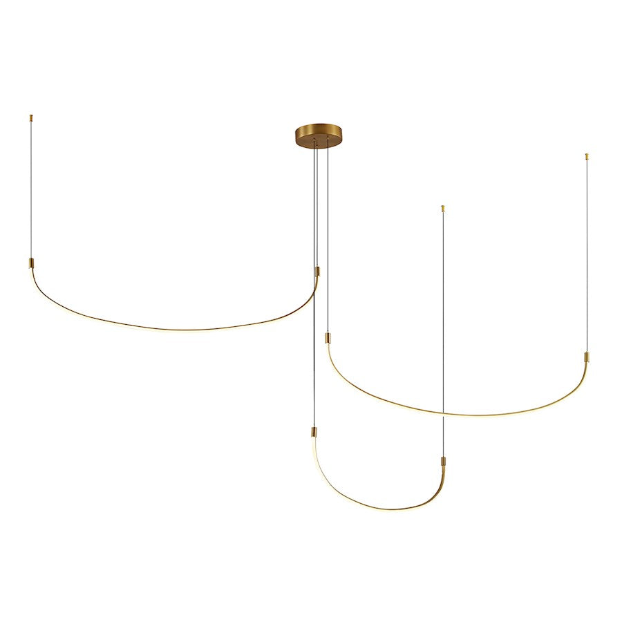 Kuzco Talis 90" LED 70W Multi Pendant, Brushed Gold - MP89390-BG