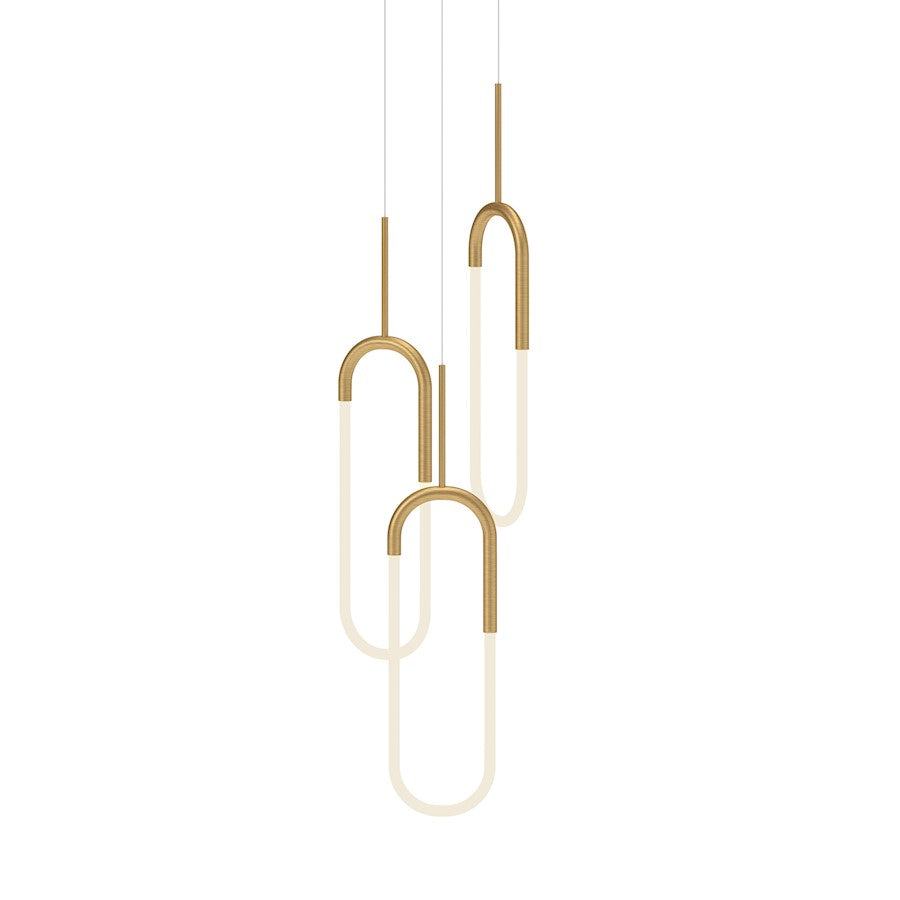 Kuzco Huron 3 Head LED Multi Pendant, Gold/Frosted Acrylic Diffuser - MP95103-BG